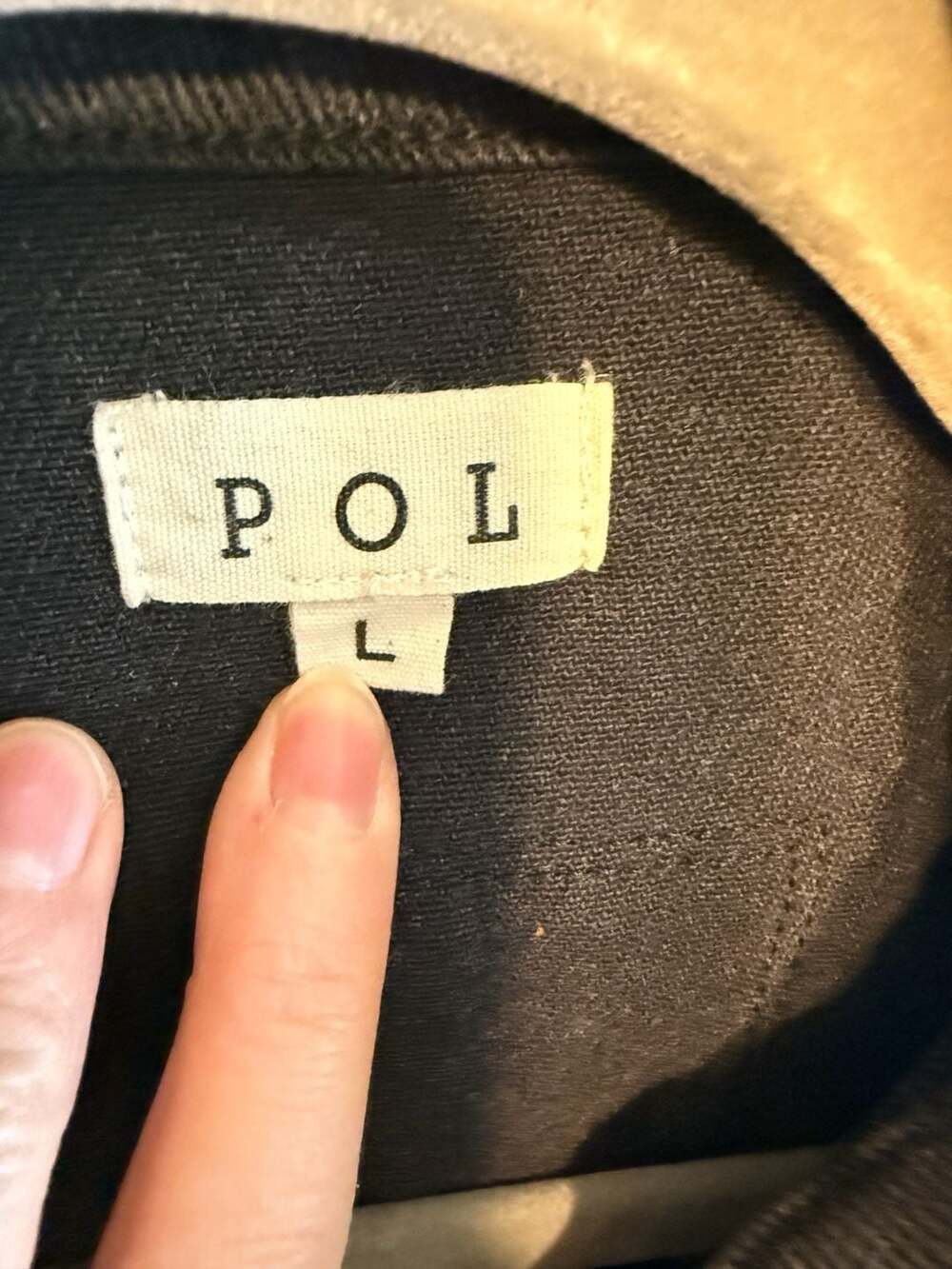 POL Cable Knit Sleeve Raw Hem Denim Shacket SMJ176 - Picture 5 of 5